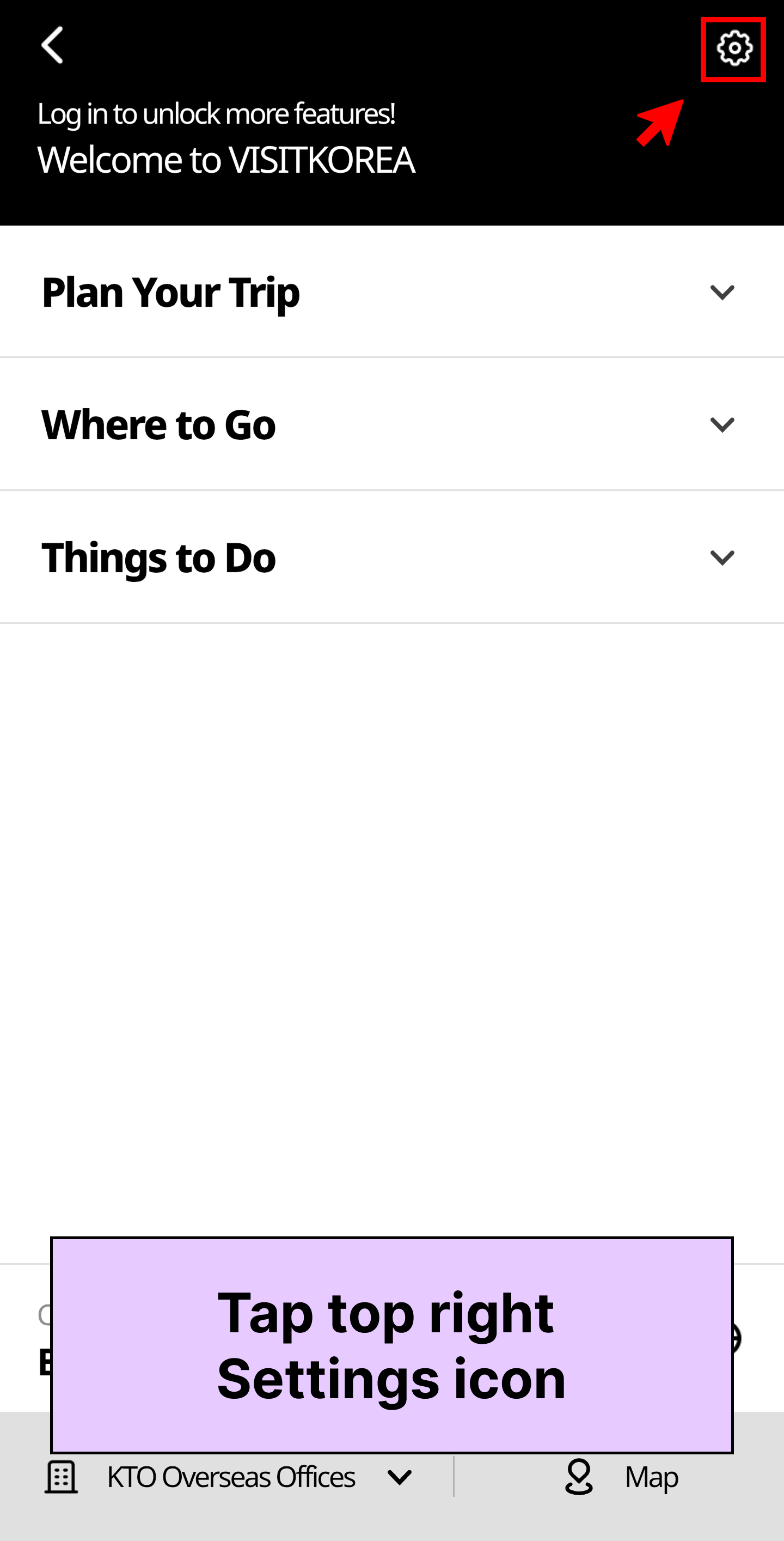 VISITKOREA app screen