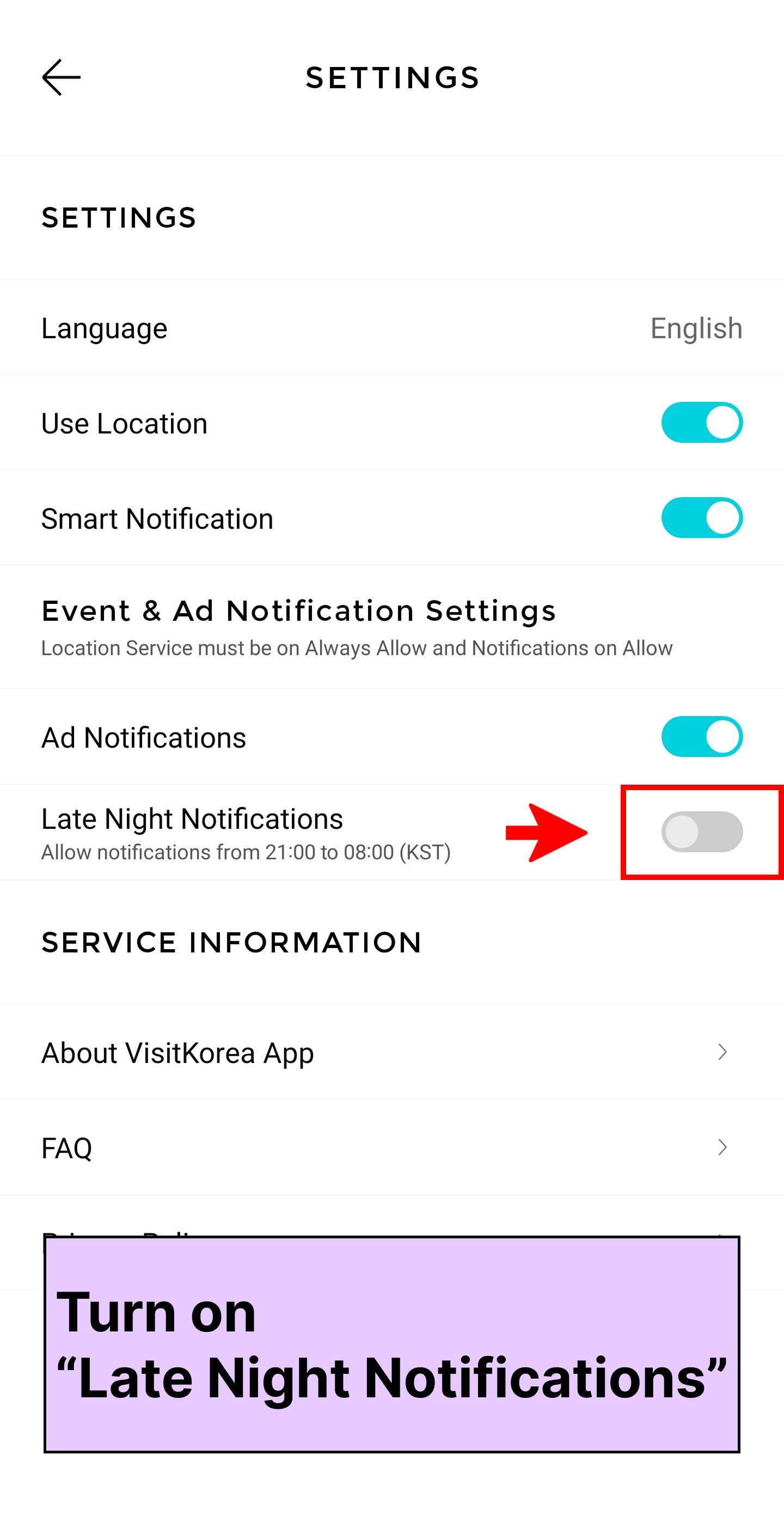 VISITKOREA app screen