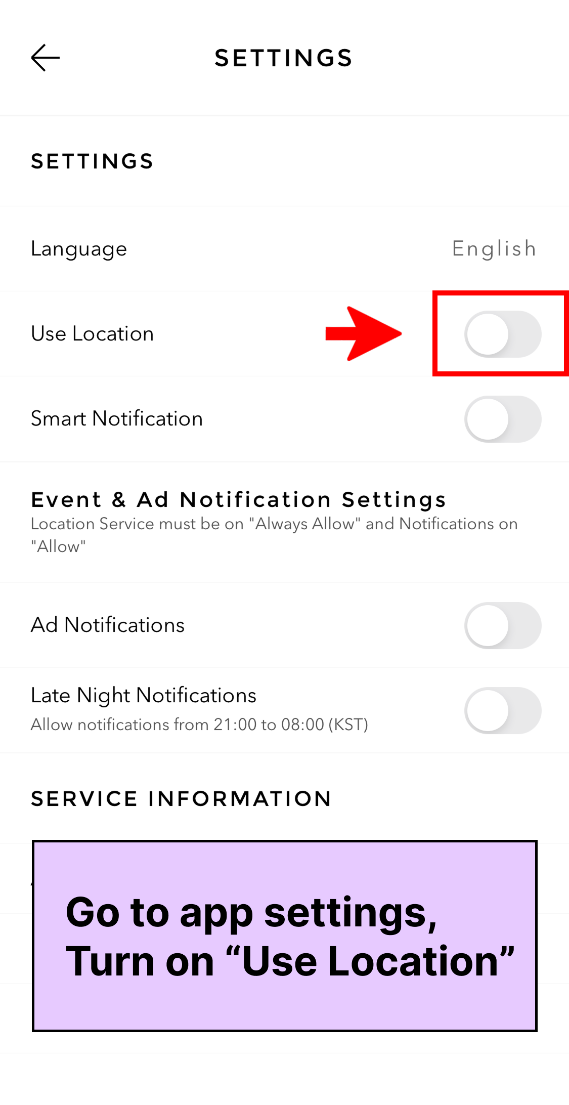 VISITKOREA app screen