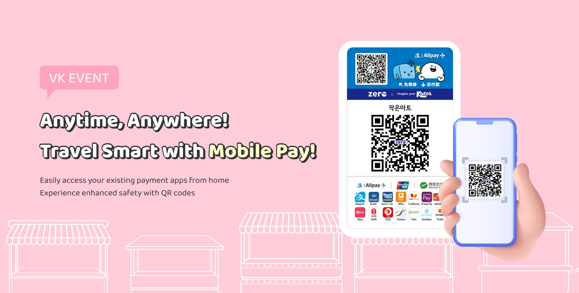 Anytime, Anywhere! Travel Smart with Mobile Pay! Easily access your payment app from home Experience enhanced safety with QR codes