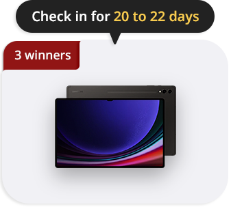 Check in for 20 to 25 days 3 winners