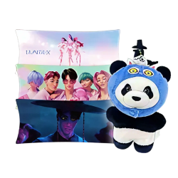 Kpop Demon Hunters Pillow + Derpy Panda Plush