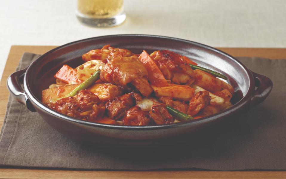 Dakgalbi (spicy stir-fried chicken)