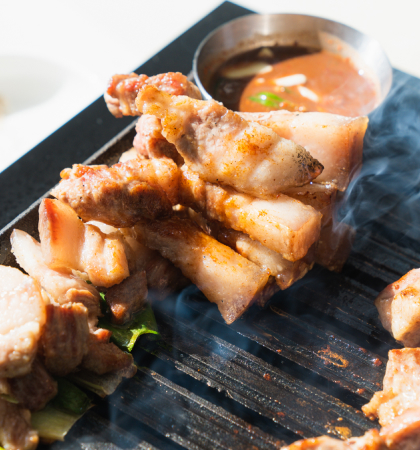 Jeju Black Pork Specialty Restaurant Haejeo where you can dine while looking at the beach