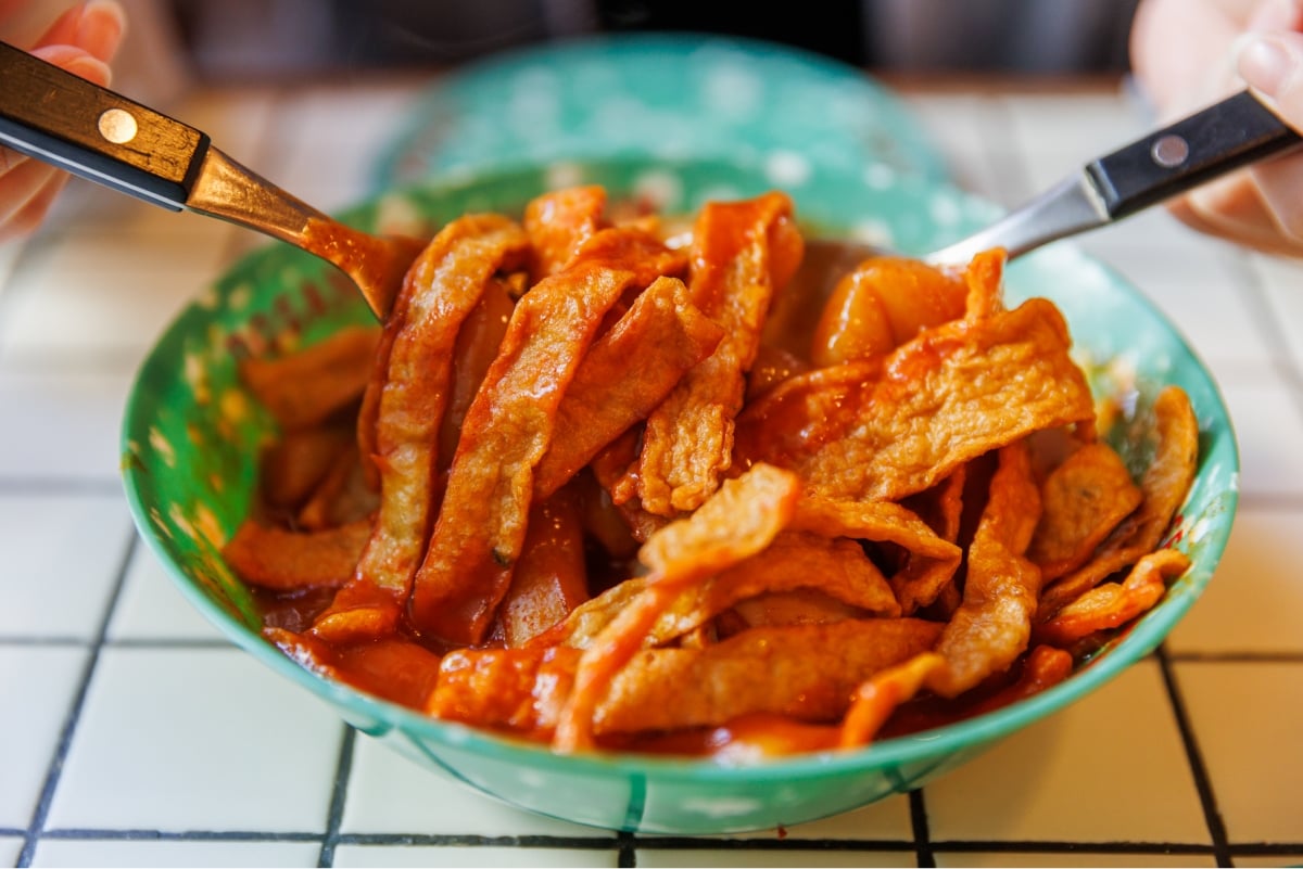 Tteokbokki with a lot of fish cake