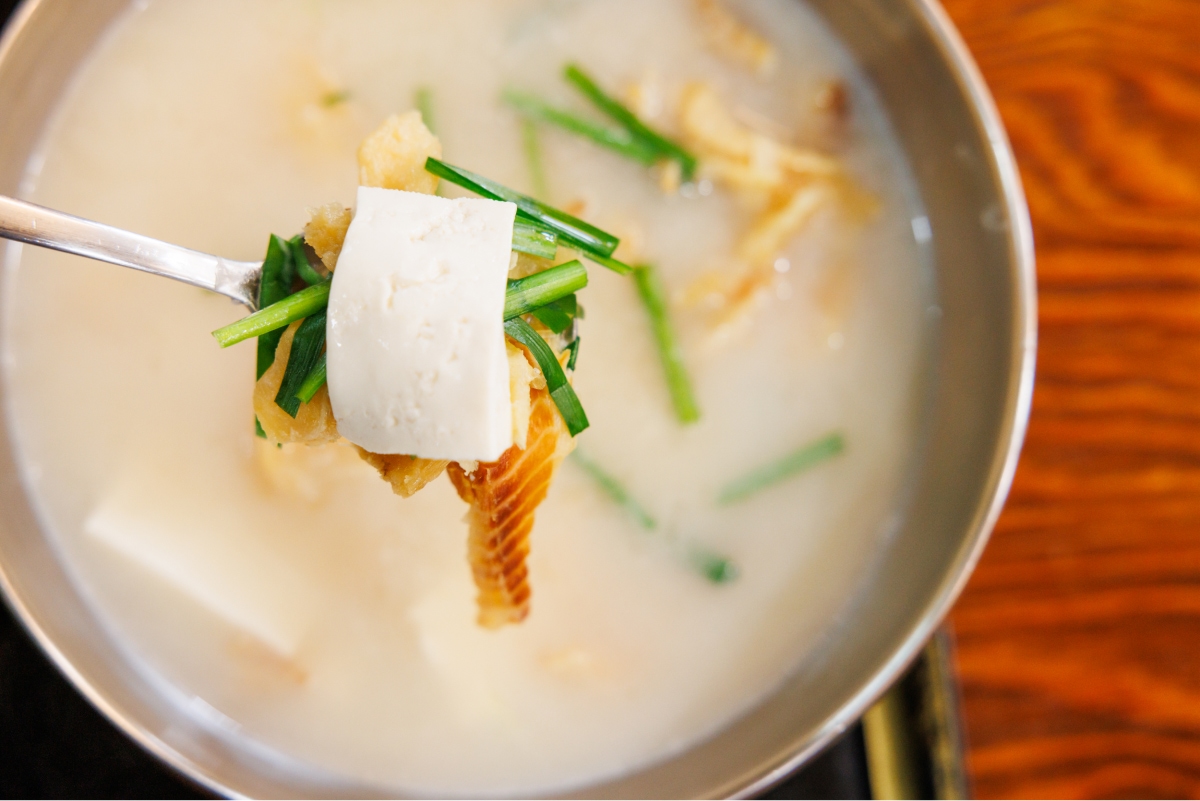 Dried pollack soup with various ingredients Dried pollack soup with various ingredients including dried pollack