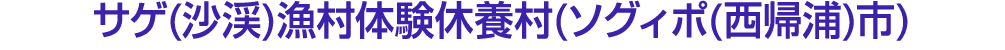サゲ(沙渓)漁村体験休養村(ソグィポ(西帰浦)市)