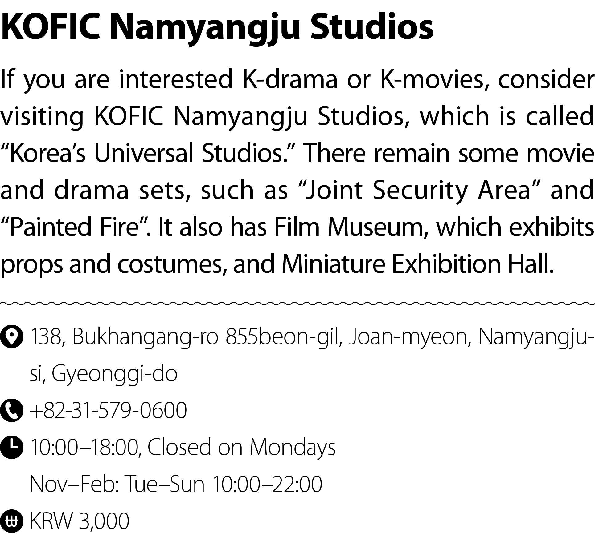 KOFIC Namyangju Studios If you are interested K drama or K movies, consider visiting KOFIC Namyangju Studios, which i...