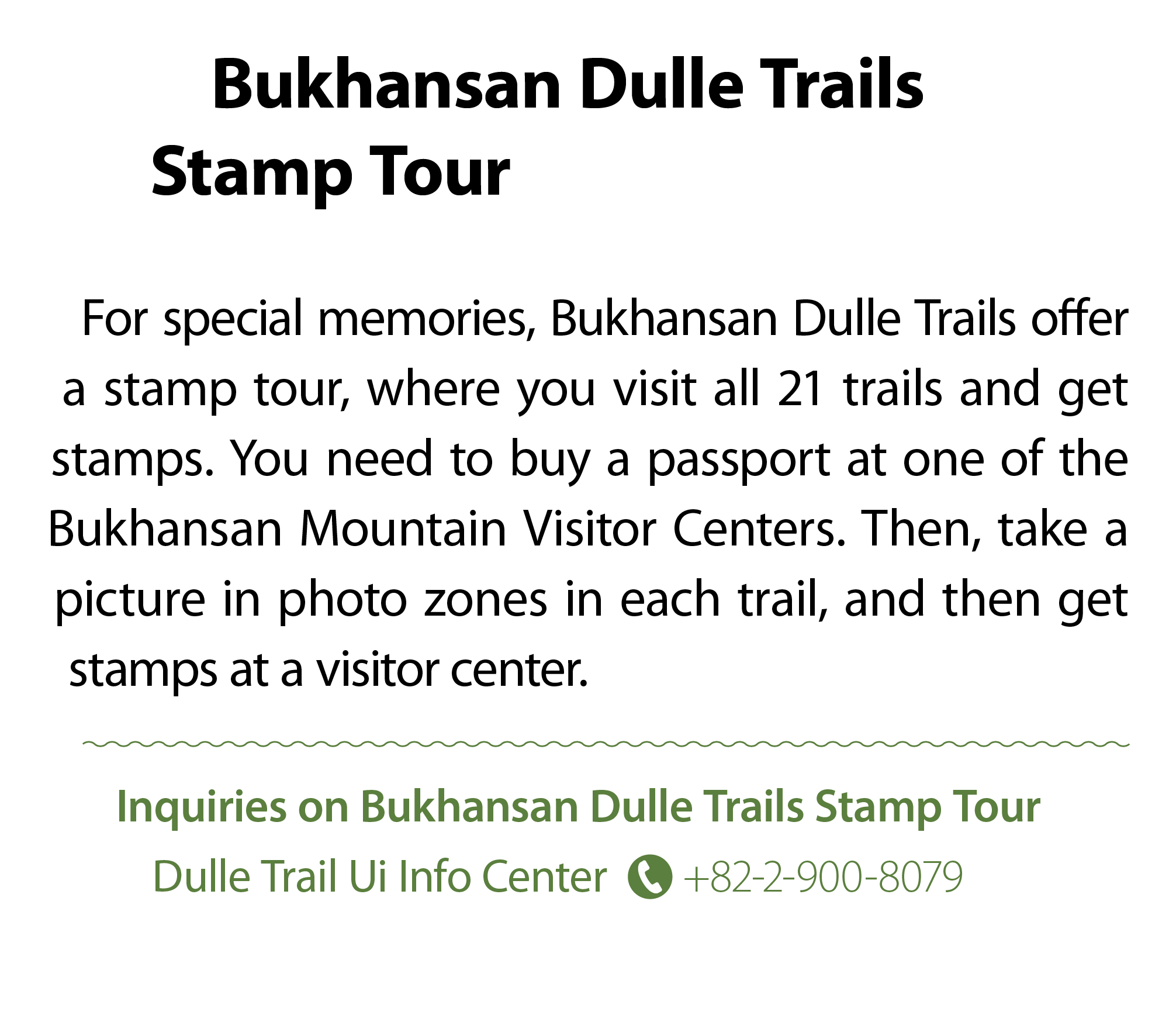 Bukhansan Dulle Trails Stamp Tour For special memories, Bukhansan Dulle Trails offer a stamp tour, where you visit al...