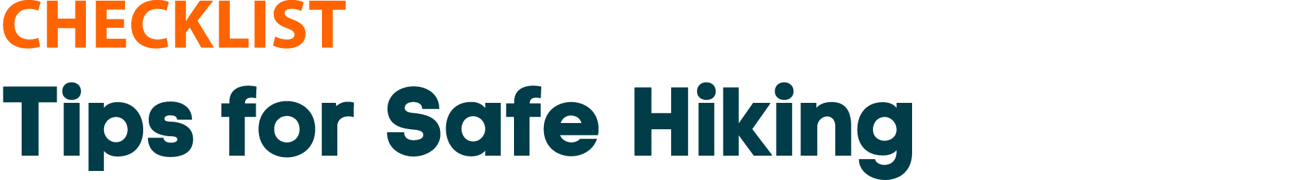 checklist Tips for Safe Hiking
