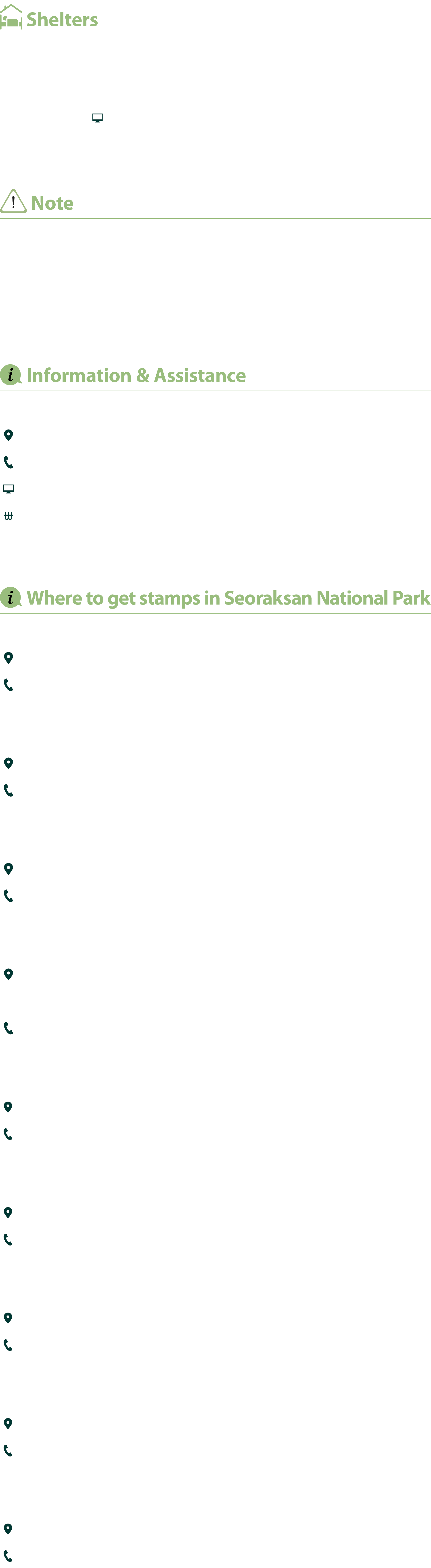 ￼ Shelters Gwongeumseong FortressShelter, Jungcheong Shelter, Socheong Shelter, Huiwoongak Shelter, Suryeomdong Shelt...