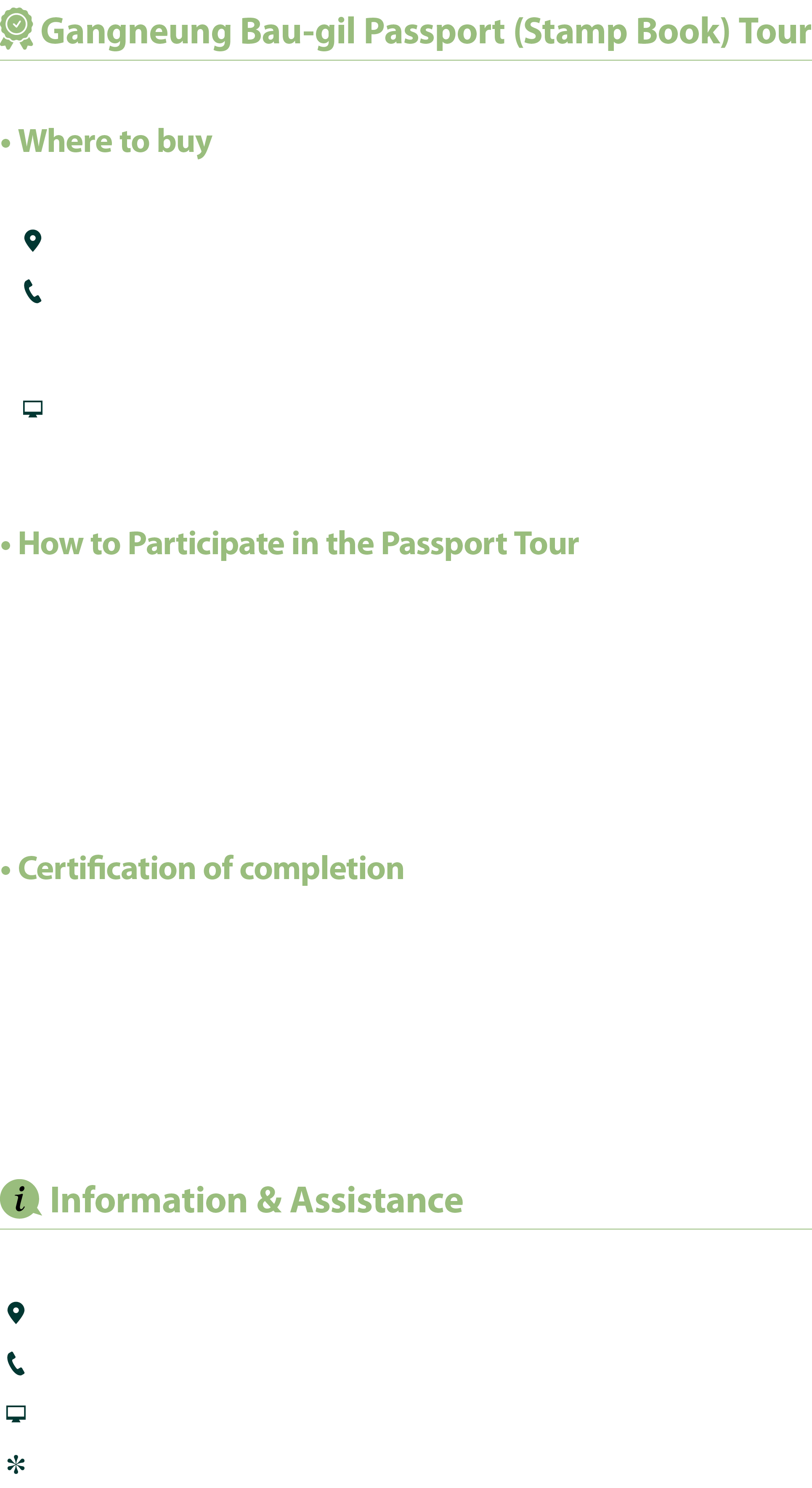 ￼ Gangneung Bau gil Passport (Stamp Book) Tour • Where to buy Gangneung Bau gil Office ￼ 833, Seoraksan ro, Sokcho si...