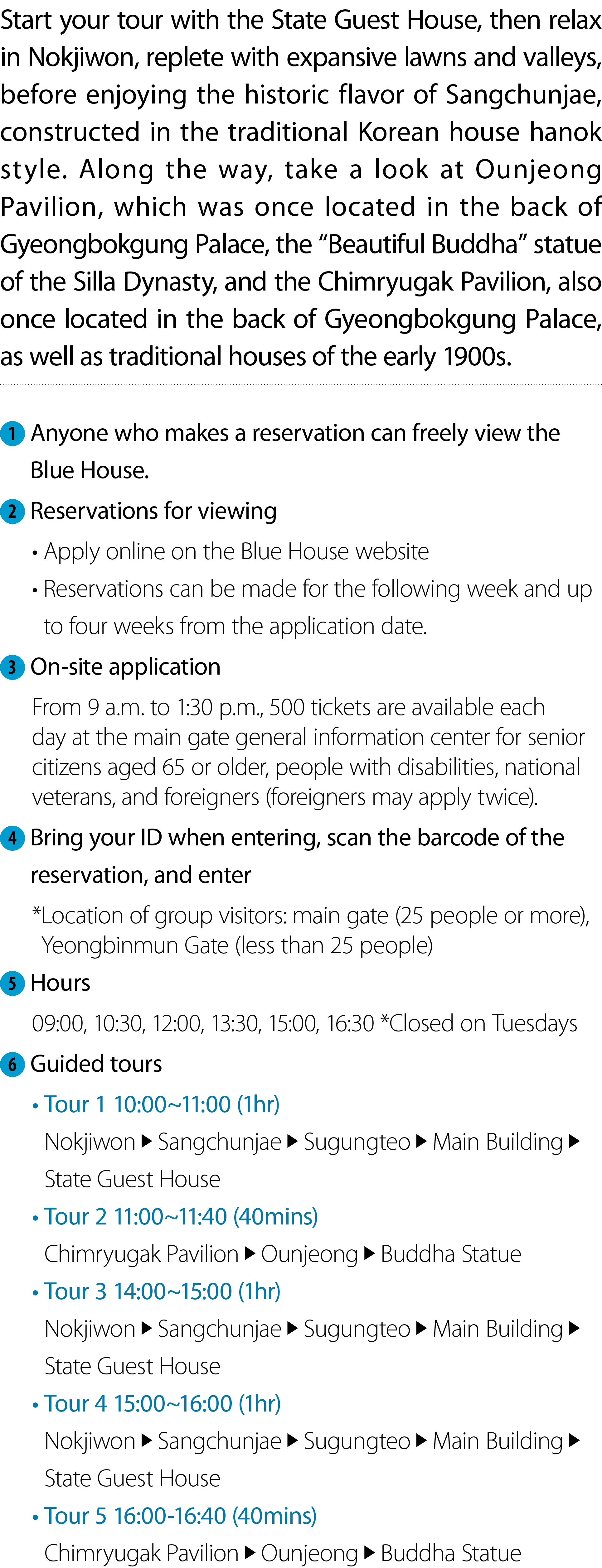 Start your tour with the State Guest House, then relax in Nokjiwon, replete with expansive lawns and valleys, before ...