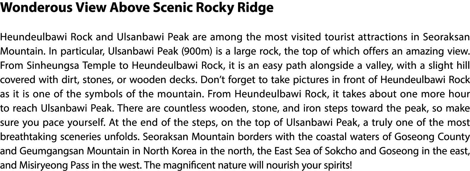 Wonderous View Above Scenic Rocky Ridge Heundeulbawi Rock and Ulsanbawi Peak are among the most visited tourist attra...