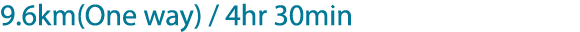 9.6km(One way) / 4hr 30min