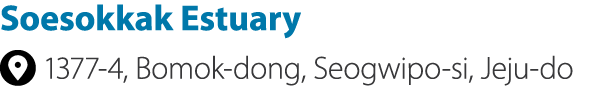 Soesokkak Estuary ￼ 1377 4, Bomok dong, Seogwipo si, Jeju do